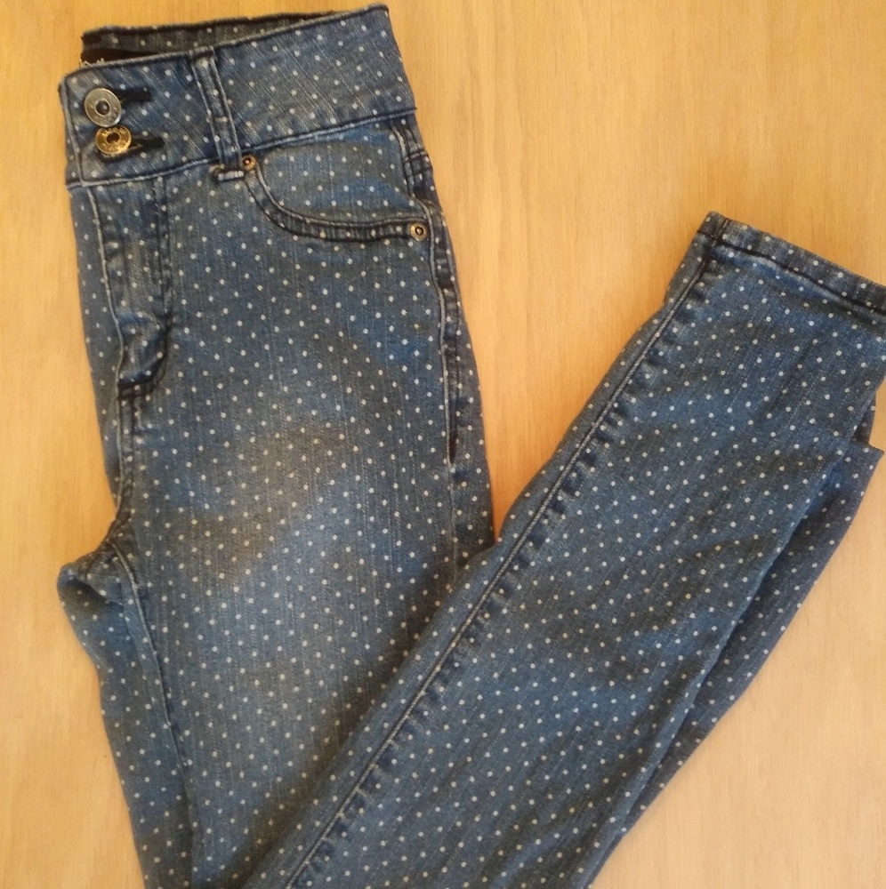 Rewash Polka Dot Print Jeans